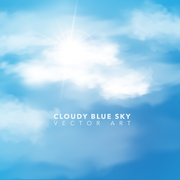 Vector cielo azul con nubes