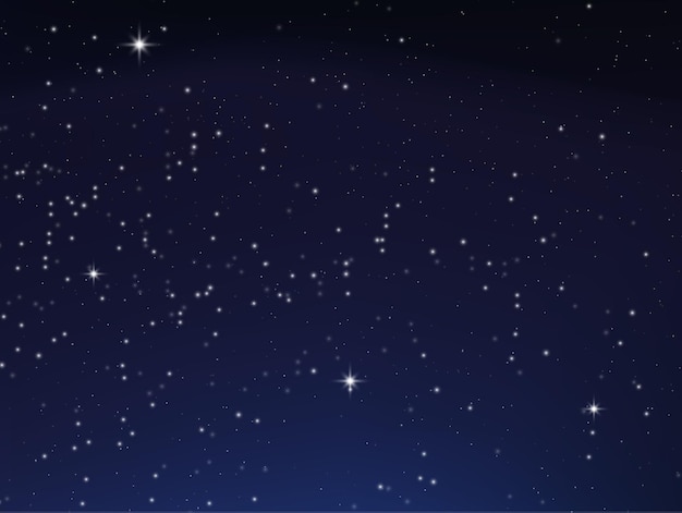 Vector cielo estrellado de noche fondo de cosmos azul estrellas del espacio exterior con nebulosa galaxy cosmos vector
