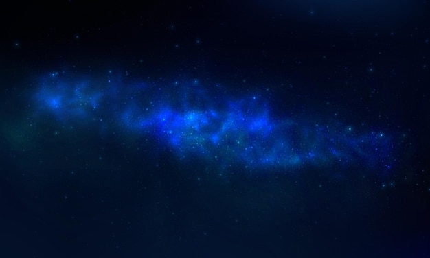 Cielo estrellado nocturno, espacio brillante brillante. Fondo abstracto con estrellas, resplandor cósmico. Luz del norte