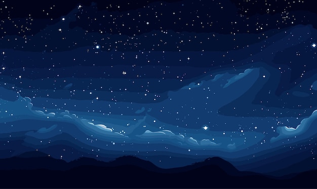 Cielo estrellado con vector de la Vía Láctea simple ilustración aislada 3D suave