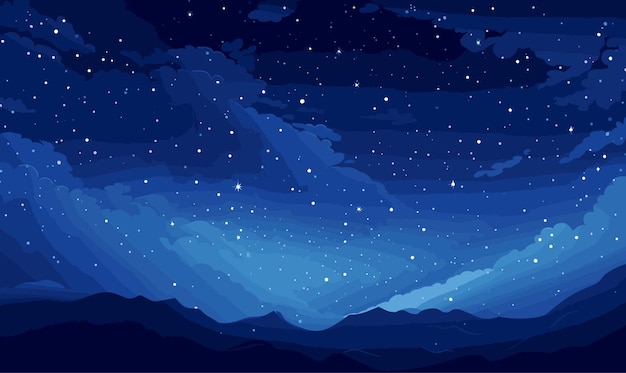 Cielo estrellado con vector de la Vía Láctea simple ilustración aislada 3D suave