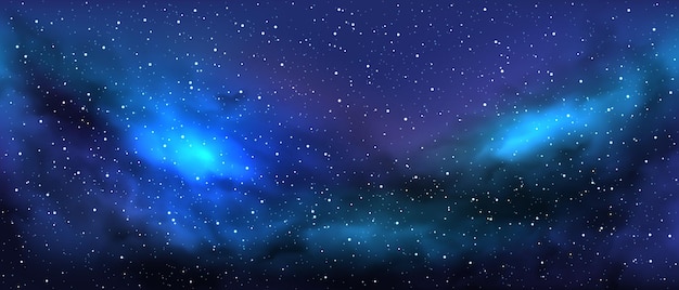 Cielo galaxia nube nebulosa estrellas noche oscura universo vía láctea cosmos fondo vectorial
