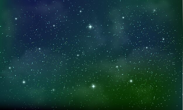 El cielo nocturno de fondo realista con estrellas brillantes y brillantes
