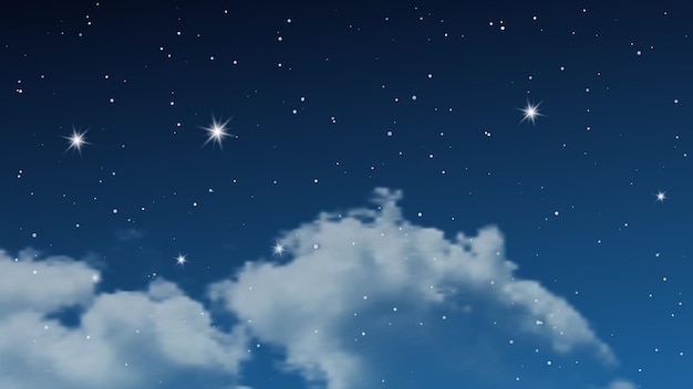 Cielo nocturno con nubes y muchas estrellas Fondo de naturaleza abstracta con polvo de estrellas en el universo profundo Ilustración vectorial