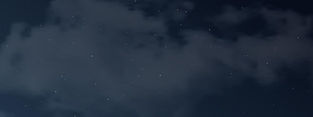 Vector cielo nocturno con nubes y muchas estrellas