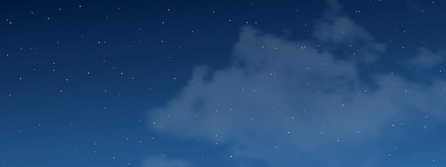 Cielo nocturno con nubes y muchas estrellas