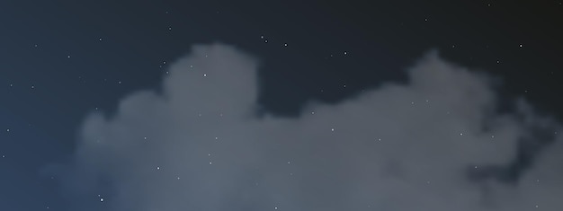 Vector cielo nocturno con nubes y muchas estrellas