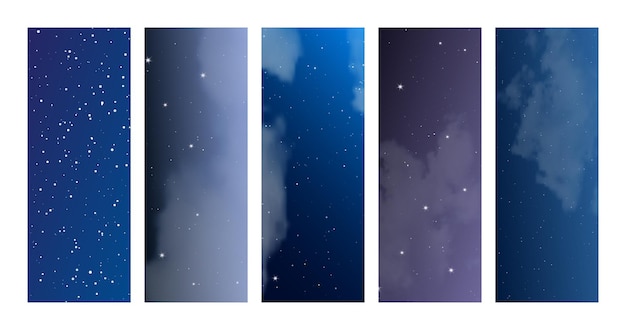 Cielo nocturno con nubes y muchas estrellas