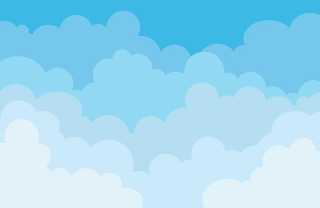 Vector cielo y nubes de fondo objeto aislado diseño elegante con un póster plano de dibujos animados