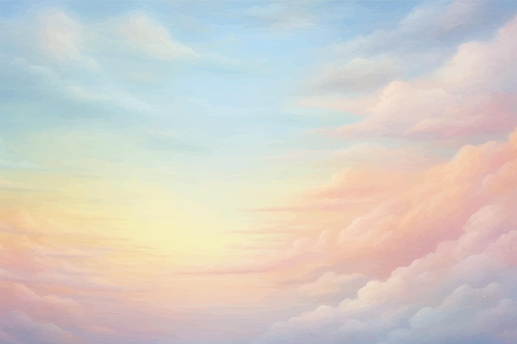 Vector cielo pastel con nubes de colores