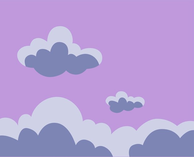 Un cielo púrpura pacífico con nubes