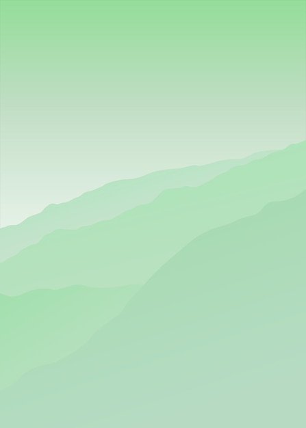 cielo verde vectorial con montañas