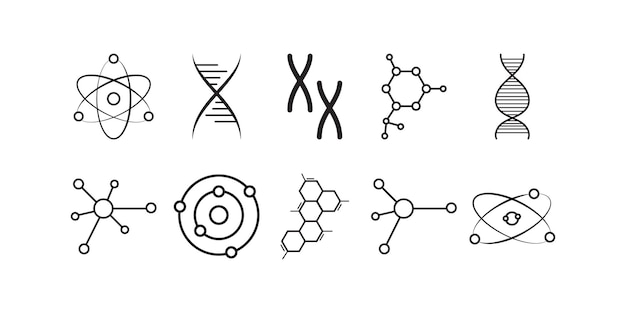 Vector ciencia, átomo, molécula, adn, icono