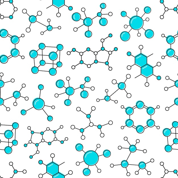 Ciencia o moléculas médicas iconos de patrones sin fisuras