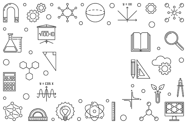 Ciencia Tecnología Ingeniería y Matemáticas marco horizontal