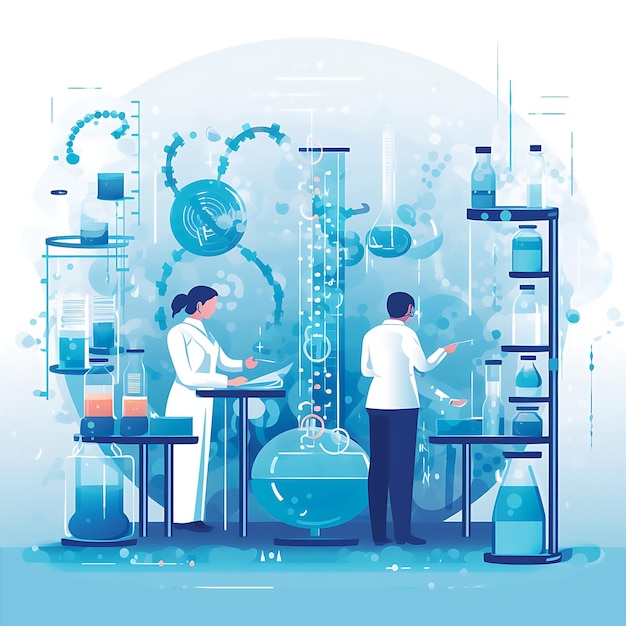 Vector ciencias de la salud y científicos médicos