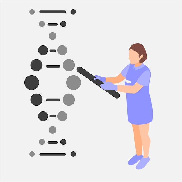 Científica examinando la estructura del ADN en un laboratorio
