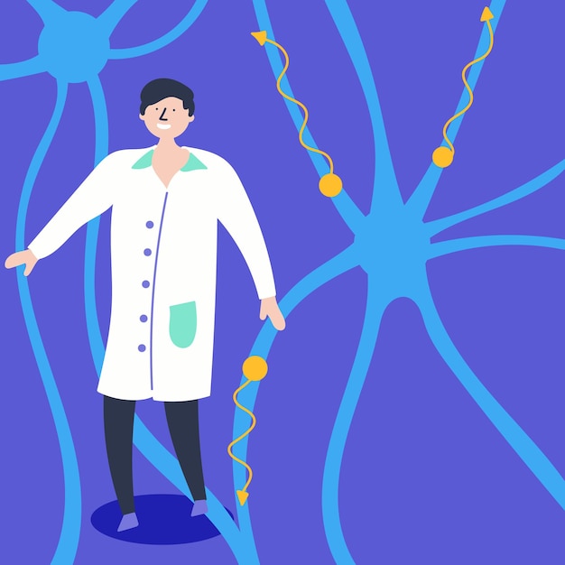 Científico se abre paso a través de neuronas artificiales experimento científico