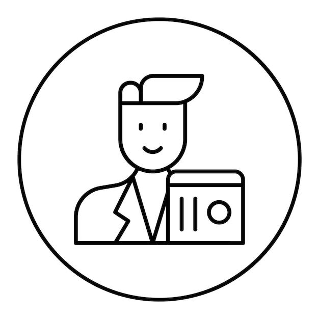 Científico de datos Imagen vectorial de icono masculino Se puede usar para profesiones