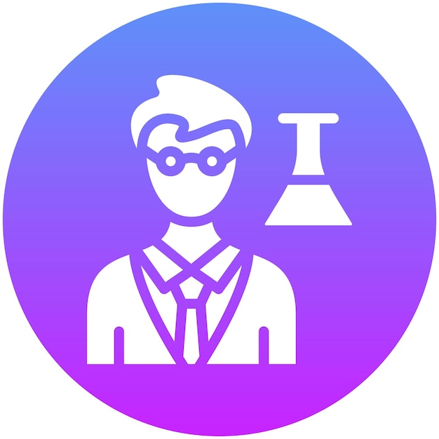 Científico Icono vectorial masculino Ilustración del conjunto de iconos de logros