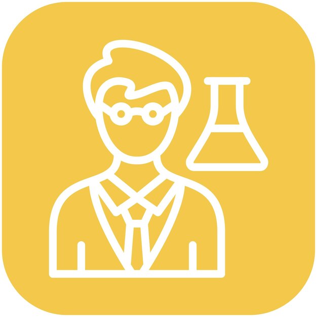 Científico Icono vectorial masculino Ilustración del conjunto de iconos de logros