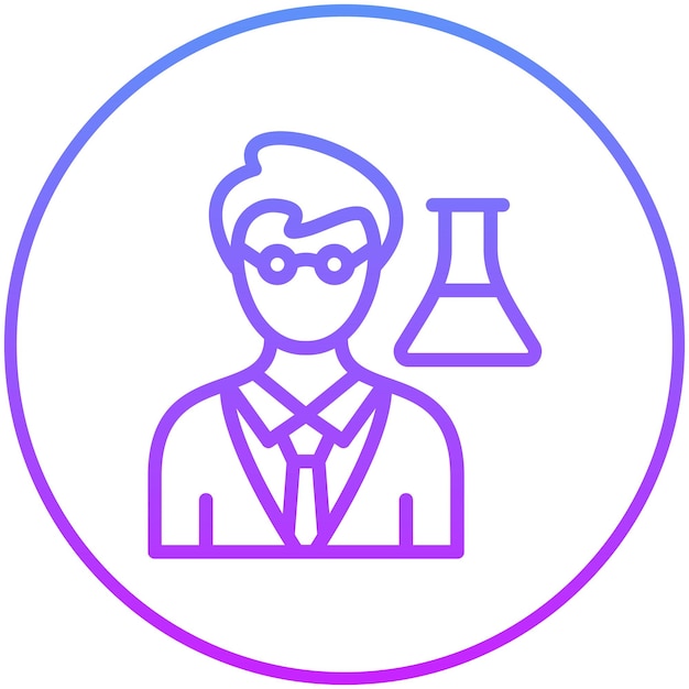 Científico Icono vectorial masculino Ilustración del conjunto de iconos de logros