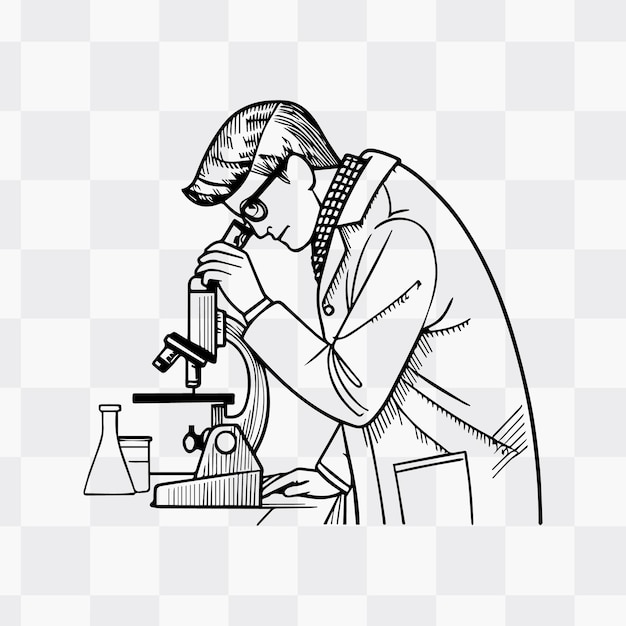 Científico en un laboratorio mirando a través de un microscopio llevando a cabo una investigación científica