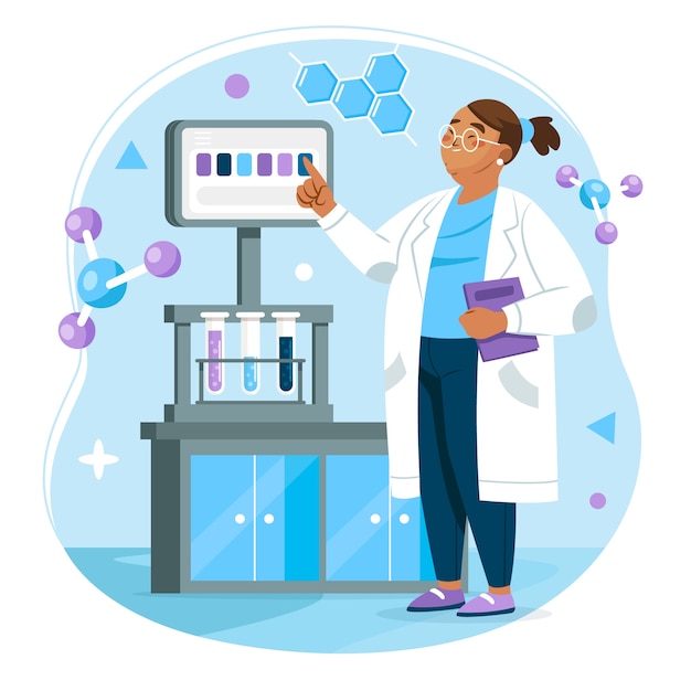 Científico en un laboratorio que lleva a cabo investigaciones y análisis