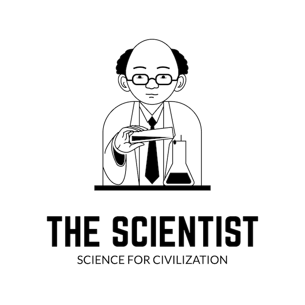El científico que hace experimentos con vidrio en el laboratorio de investigación
