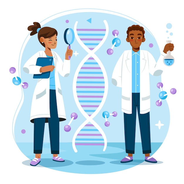 Científicos analizando el ADN en un laboratorio
