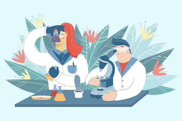 Científicos que trabajan en el laboratorio