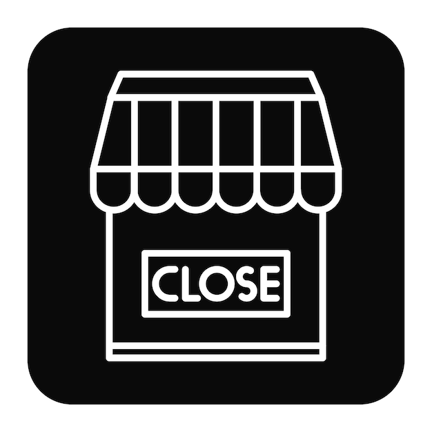 Cierra la ilustración vectorial de la tienda