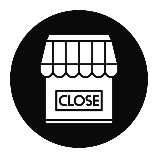 Cierra la ilustración vectorial de la tienda