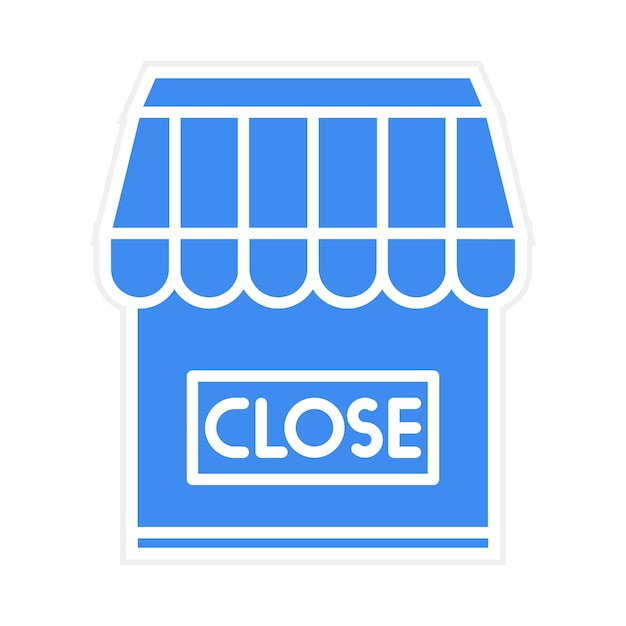 Cierra la ilustración vectorial de la tienda