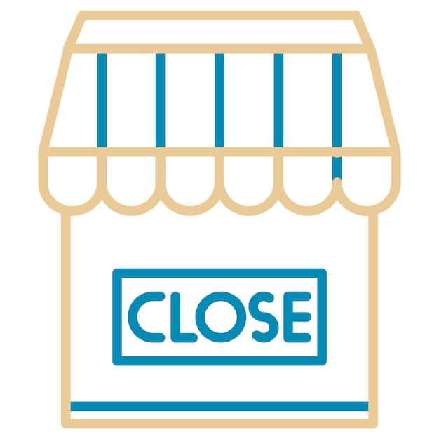 Cierra la ilustración vectorial de la tienda