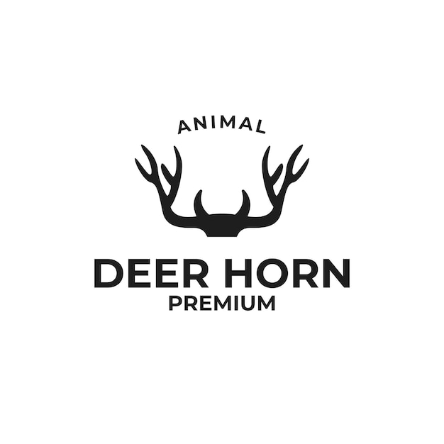 Ciervo cuerno logo animal diseño vector ilustración símbolo icono