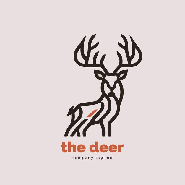 Ciervo logo plantilla vector ilustración icono elemento estilo lineal vector