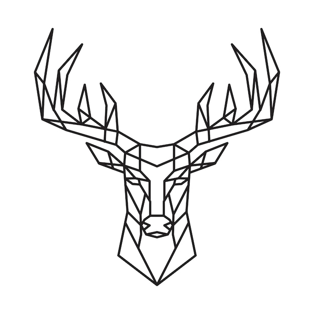 El ciervo poligonal El animal de la línea geométrica Ilustración vectorial