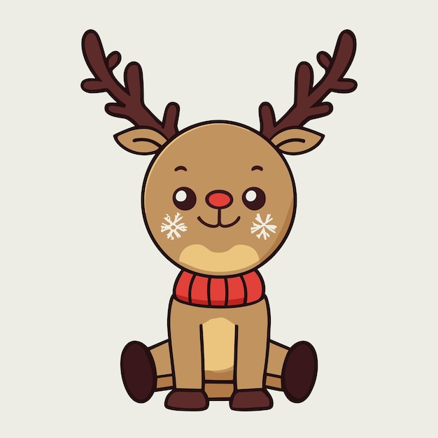 El ciervo vector con la Navidad
