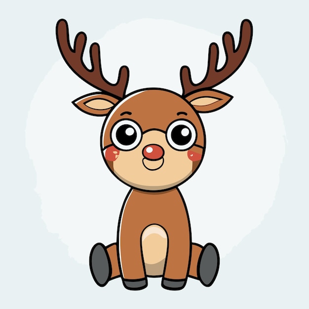 El ciervo vector con la Navidad