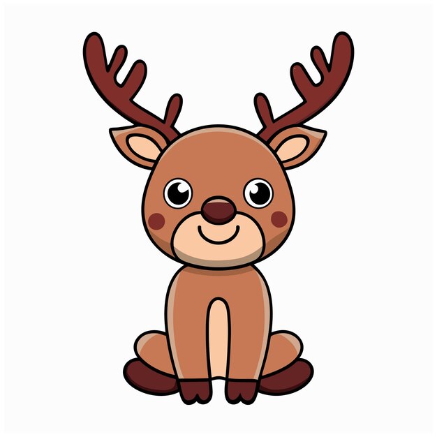 El ciervo vector con la Navidad