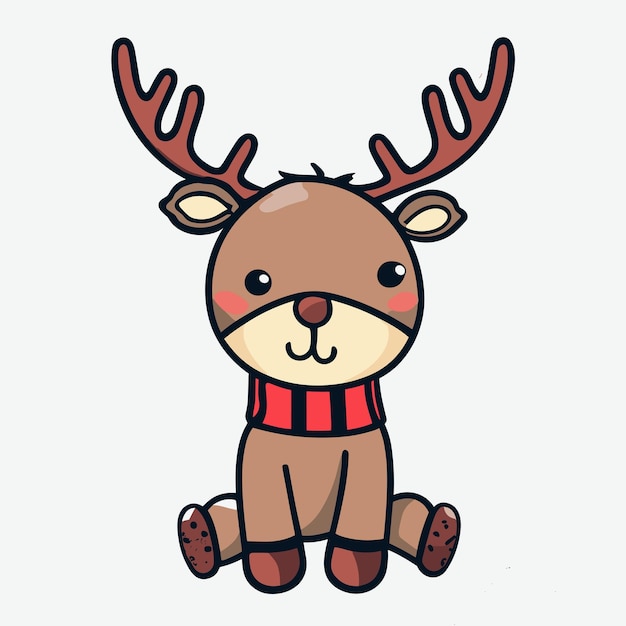 El ciervo vector con la Navidad