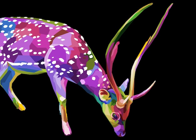 Ciervos coloridos en estilo pop art geométrico Animales poligonales