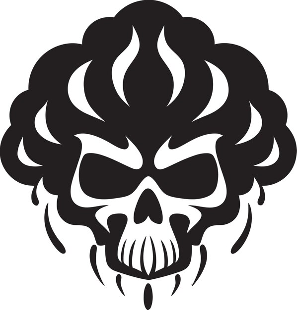 Vector cifra celestial vector cráneo en el icono de la nube espectro tormentoso logotipo de la nube del cráneo negro