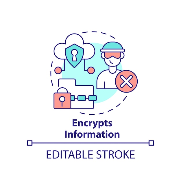 Cifra el icono del concepto de información