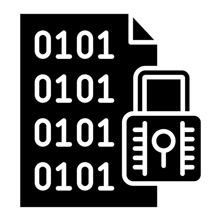Vector cifrado de archivos glyph ilustración negra sólida