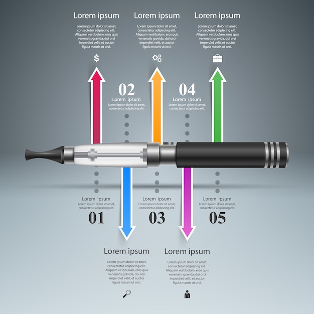 Cigarrillo dañino, víbora, humo, infografía de negocios.