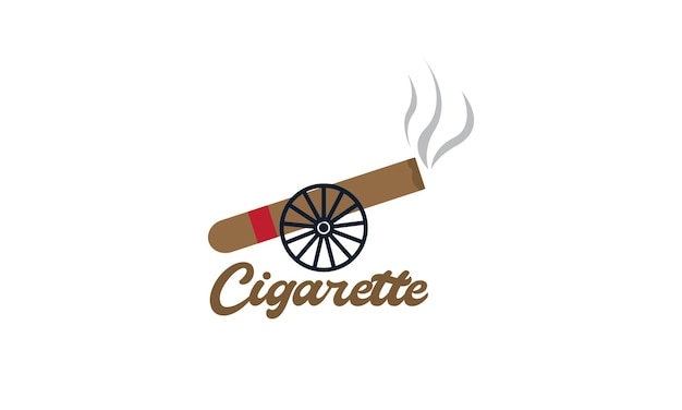 Cigarrillo con ilustración de vector de logotipo de pistola