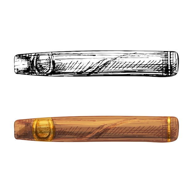 cigarro, vector, vendimia, incubar, color, ilustración, aislado, blanco, plano de fondo