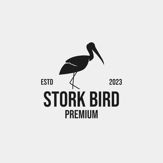 Cigüeña pájaro logo diseño vector concepto ilustración idea